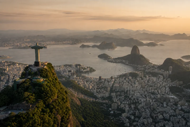 Aerial view of Christ the Redeemer and Rio de Janeiro