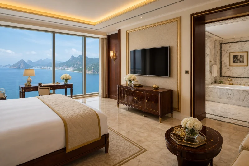 Luxury hotel suite with ocean view in Rio