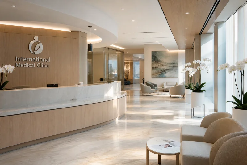 Modern luxury medical clinic lobby